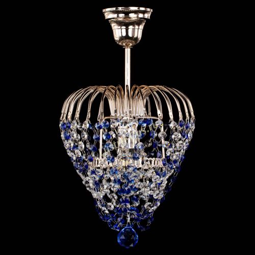 Люстра Малинка обтикон синяя в Симферополе Гусь Хрустальный