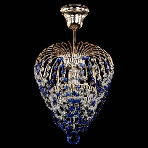 Люстра Малинка обтикон синяя в Симферополе Гусь Хрустальный