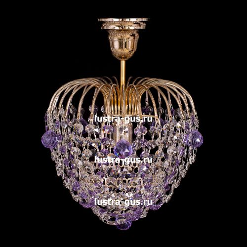 Люстра Малинка шар фиолетовая в Симферополе Гусь Хрустальный