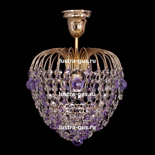 Люстра Малинка шар фиолетовая в Симферополе Гусь Хрустальный
