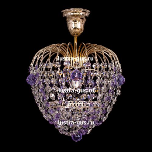 Люстра Малинка шар фиолетовая в Симферополе Гусь Хрустальный