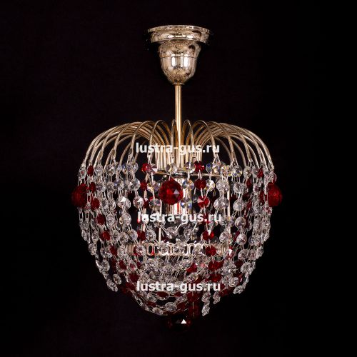 Люстра Малинка шар красная в Симферополе Гусь Хрустальный