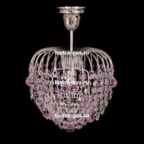 Люстра Малинка шар розовая в Симферополе Гусь Хрустальный