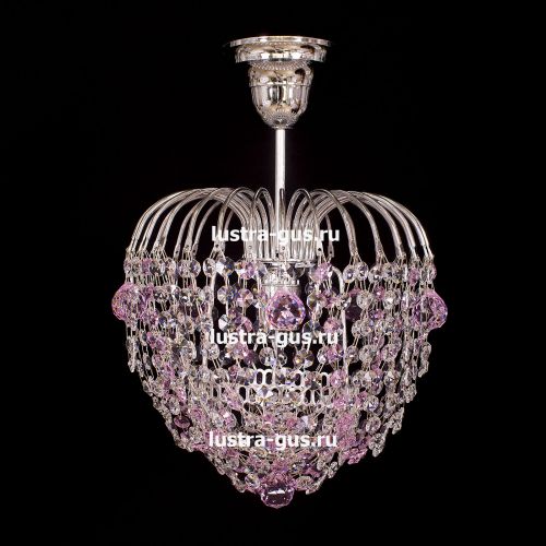Люстра Малинка шар розовая в Симферополе Гусь Хрустальный