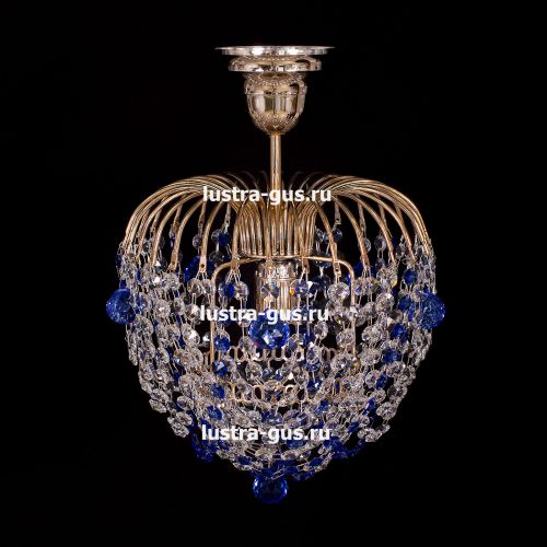 Люстра Малинка шар синяя в Симферополе Гусь Хрустальный