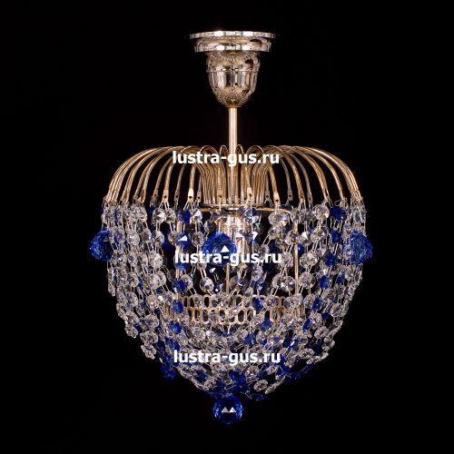 Люстра Малинка шар синяя в Симферополе Гусь Хрустальный