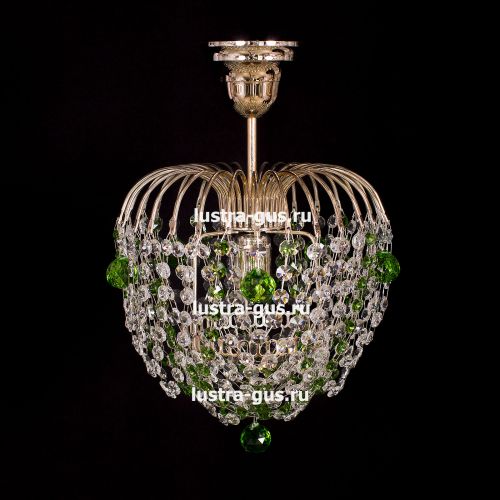 Люстра Малинка шар зеленая в Симферополе Гусь Хрустальный