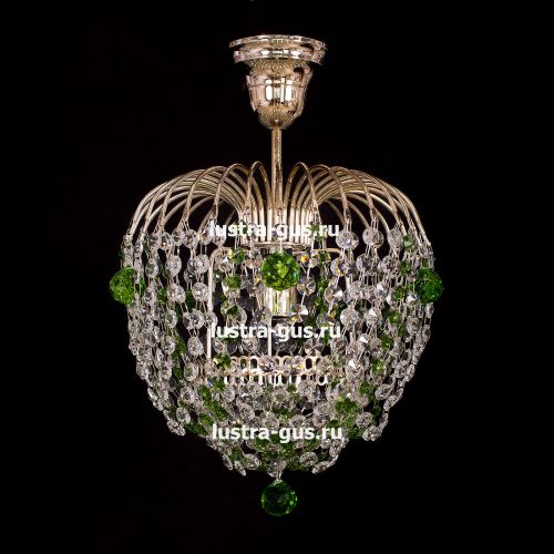 Люстра Малинка шар зеленая в Симферополе Гусь Хрустальный