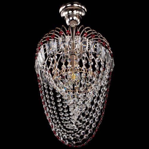 Люстра Малинка Водоворот красная в Симферополе Гусь Хрустальный