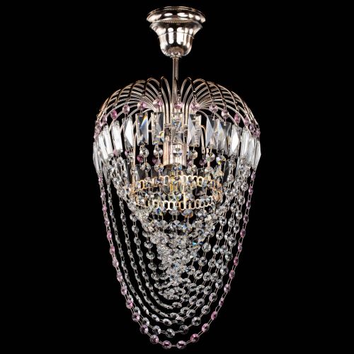 Люстра Малинка Водоворот розовая в Симферополе Гусь Хрустальный