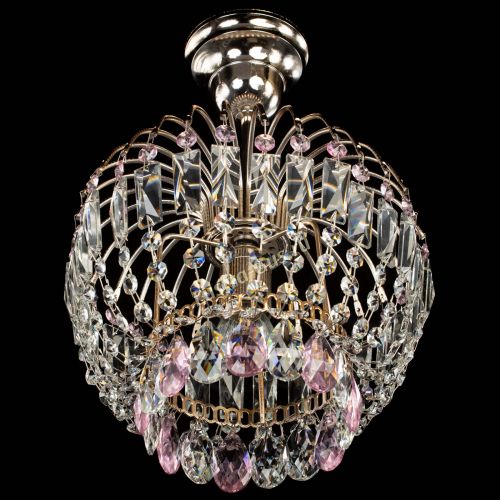 Люстра Малинка розовая в Симферополе Гусь Хрустальный