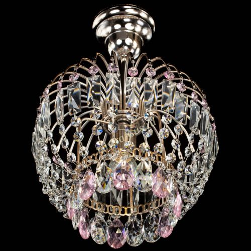 Люстра Малинка розовая в Симферополе Гусь Хрустальный