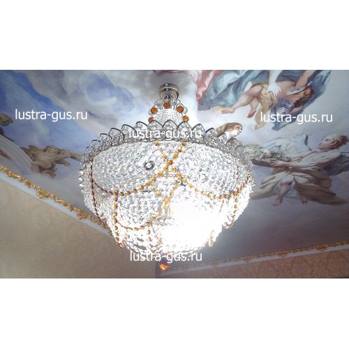 Люстра Натали с нарядом Роза чайная в Симферополе Гусь Хрустальный