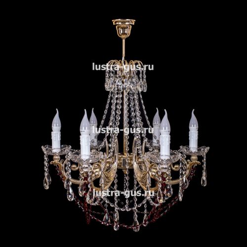 Люстра Свеча Лайт №1 оптикон цветная (рожки - пластик) в Симферополе Гусь Хрустальный