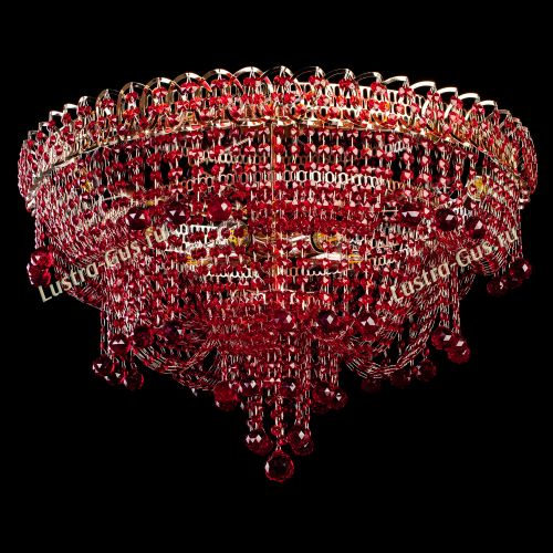 Люстра Водопад Софья красная в Симферополе Гусь Хрустальный