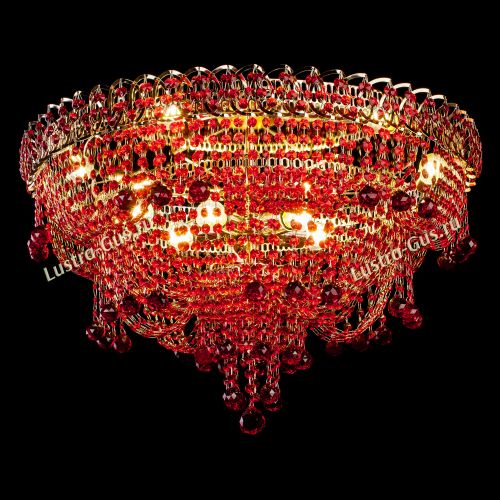 Люстра Водопад Софья красная в Симферополе Гусь Хрустальный