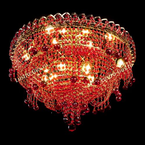 Люстра Водопад Софья красная в Симферополе Гусь Хрустальный