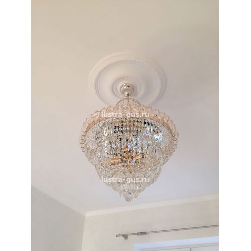 Люстра Водопад с подвесом  в Симферополе Гусь Хрустальный