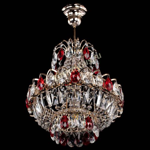 Люстра Ника 1 лампа красная в Симферополе Гусь Хрустальный