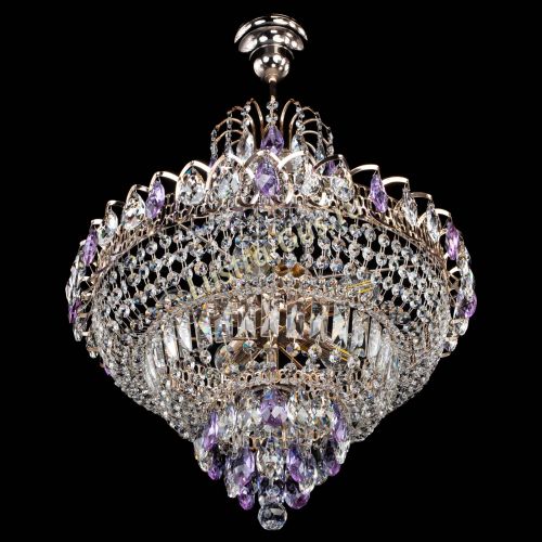 Люстра Ника подвесная Фиолетовая в Симферополе Гусь Хрустальный