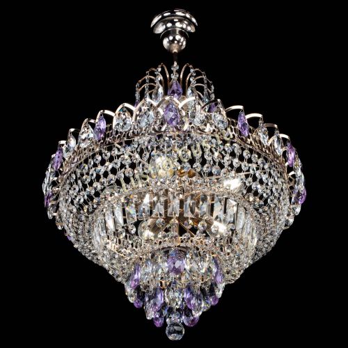Люстра Ника подвесная Фиолетовая в Симферополе Гусь Хрустальный