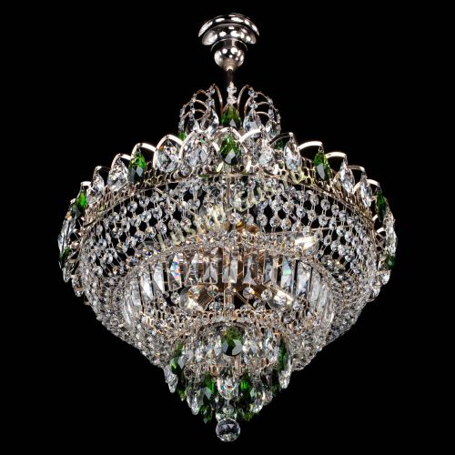 Люстра Ника подвесная Зеленая в Симферополе Гусь Хрустальный