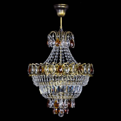 Люстра Ника подвесная Чайная под бронзу в Симферополе Гусь Хрустальный