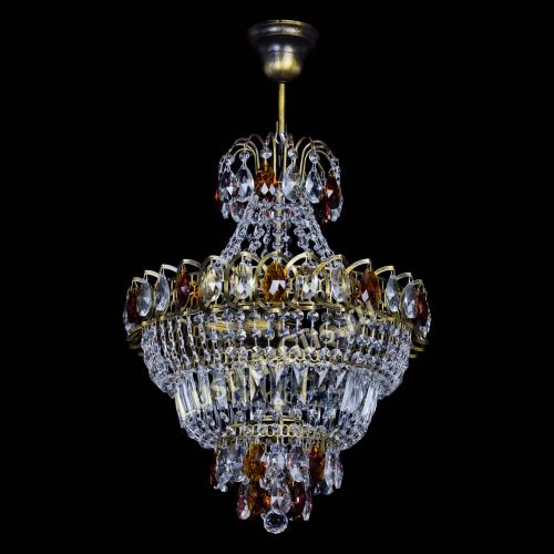 Люстра Ника подвесная Чайная под бронзу в Симферополе Гусь Хрустальный