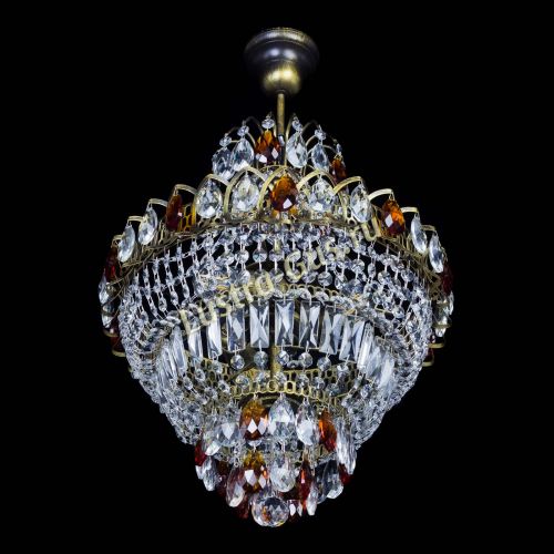 Люстра Ника подвесная Чайная под бронзу в Симферополе Гусь Хрустальный