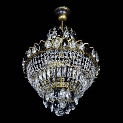 Люстра Ника подвесная Черная под бронзу в Симферополе Гусь Хрустальный