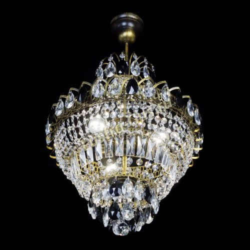 Люстра Ника подвесная Черная под бронзу в Симферополе Гусь Хрустальный