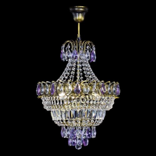 Люстра Ника подвесная Фиолетовая под бронзу в Симферополе Гусь Хрустальный