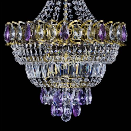 Люстра Ника подвесная Фиолетовая под бронзу в Симферополе Гусь Хрустальный