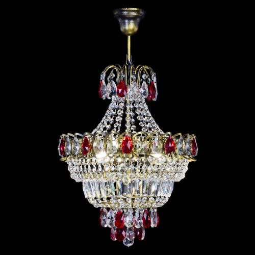 Люстра Ника подвесная Красная под бронзу в Симферополе Гусь Хрустальный