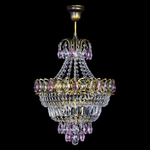 Люстра Ника подвесная Розовая под бронзу в Симферополе Гусь Хрустальный