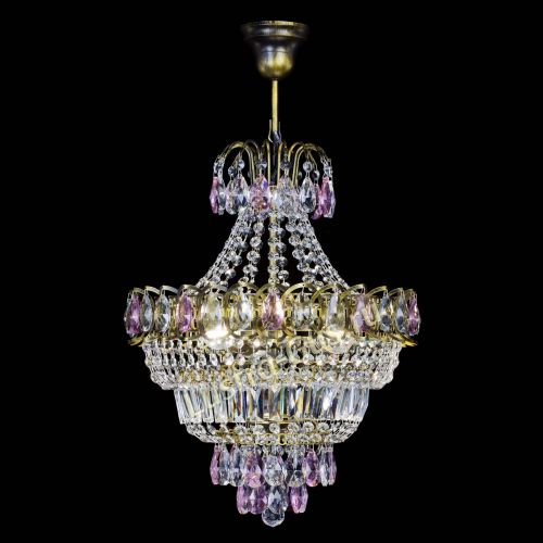 Люстра Ника подвесная Розовая под бронзу в Симферополе Гусь Хрустальный