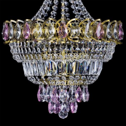 Люстра Ника подвесная Розовая под бронзу в Симферополе Гусь Хрустальный