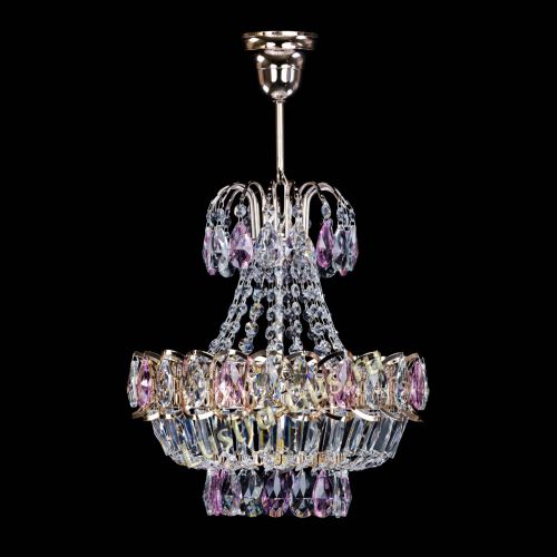 Люстра Ника 1 лампа розовая в Симферополе Гусь Хрустальный