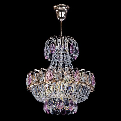 Люстра Ника 1 лампа розовая в Симферополе Гусь Хрустальный