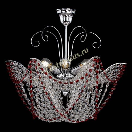 Люстра Орхидея №3 красная в Симферополе Гусь Хрустальный