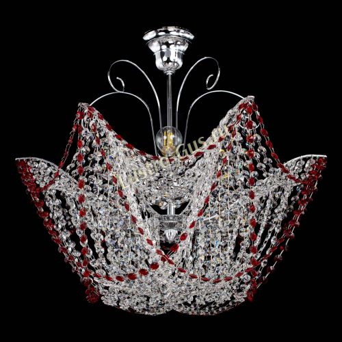 Люстра Орхидея №3 красная в Симферополе Гусь Хрустальный