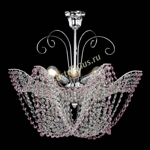 Люстра Орхидея №3 розовая в Симферополе Гусь Хрустальный