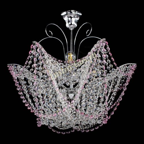 Люстра Орхидея №3 розовая в Симферополе Гусь Хрустальный