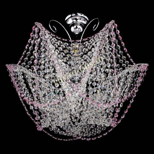 Люстра Орхидея №3 розовая в Симферополе Гусь Хрустальный