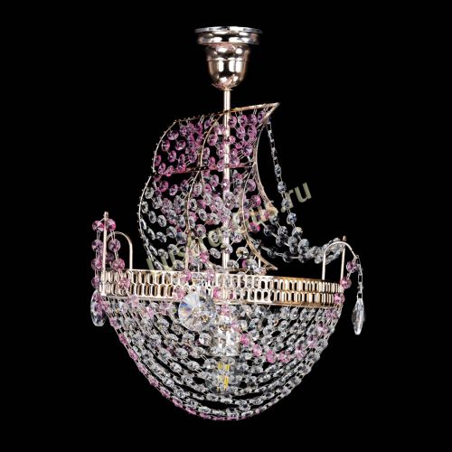 Люстра Парусник №1 розовый в Симферополе Гусь Хрустальный