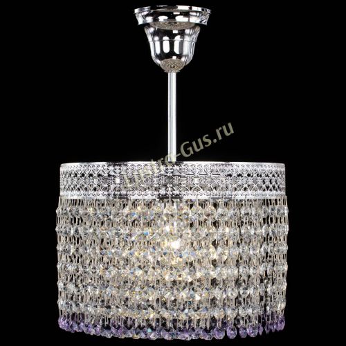 Люстра Венеция Капель №1 с подвесом Фиолетовая в Симферополе Гусь Хрустальный