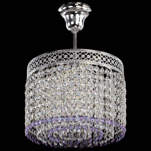 Люстра Венеция Капель №1 с подвесом Фиолетовая в Симферополе Гусь Хрустальный