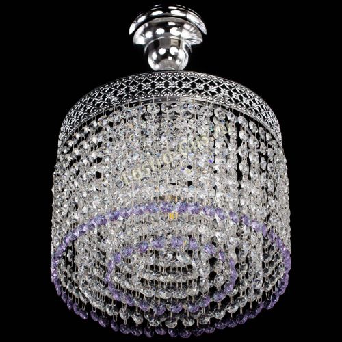 Люстра Венеция Капель №1 с подвесом Фиолетовая в Симферополе Гусь Хрустальный