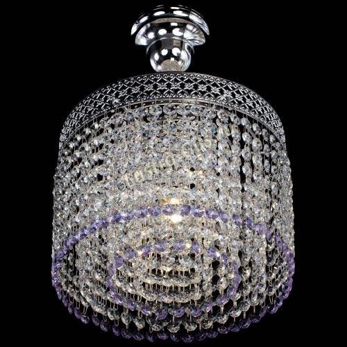 Люстра Венеция Капель №1 с подвесом Фиолетовая в Симферополе Гусь Хрустальный