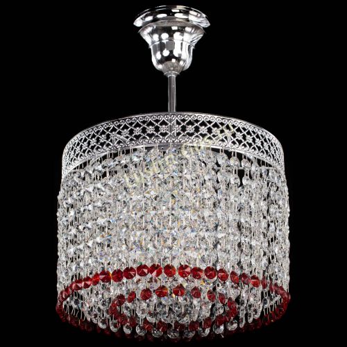 Люстра Венеция Капель №1 с подвесом Красная в Симферополе Гусь Хрустальный